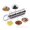 Titanium Mini Pill Suport com chaveiro ou colar